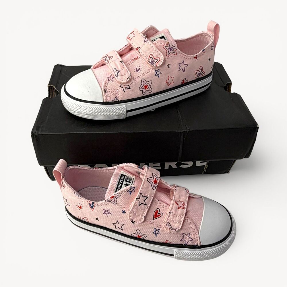 Converse Chuck Taylor All-Star Infant Pink Star Heart Sneakers Size 10